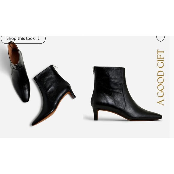 Madewell Shoes - Madewell Womens $198 The Dimes Kitten Heeled Boot Black Size 9 NN026
